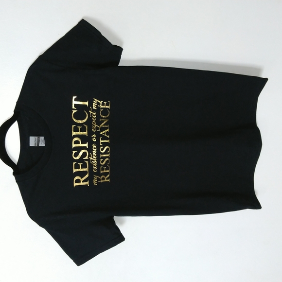 Respect Short Sleeve Crew Neck Black T-Shirt - Picture 2 of 4